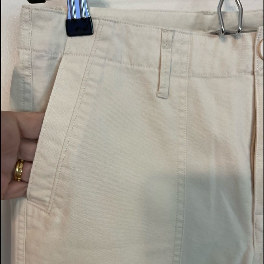 VINCE Straight Leg Cream Cropped Cotton Pants .Size 4 - Picture 4 of 9